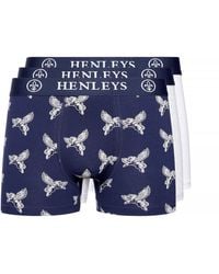 Henleys - Lionwing Assorted Designs Boxer Shorts (Pack Of 3) (Multicoloured) - Lyst