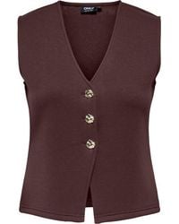 ONLY - Onlnaomi S/L Vest Swt Decadent Chocolate/G - Lyst