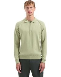 No Excess - Pullover Polo Half Zip Solid Light Moss - Lyst