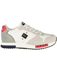 Blauer - Witte Polyurethaan Sneaker - Lyst