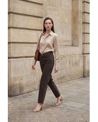 My Fashion - High Waist Ankle Length Straight Leg Denim Pants - Lyst