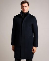 Ted Baker - Ederson Wool Blend Funnel Neck Coat - Lyst