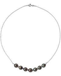 Ateliers Saint Germain - Necklaces 7 Real Cultured Tahiti Pearls Passing Through Circled 8-9 Mm - Lyst