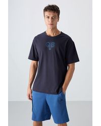 TOMMY LIFE - Oversized Printed Logo Crew Neck T-Shirt - Lyst