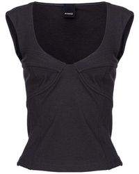 Pinko - Square Neck Sleeveless Top - Lyst