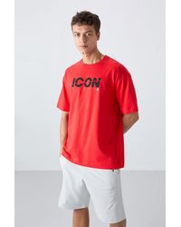 TOMMY LIFE - Oversized Logo Print Crew Neck T-Shirt - Lyst