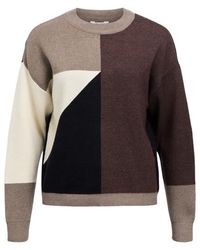 Object - Objray Lo L/S Knit Pullover Aop Noo 23044642 Morel - Lyst