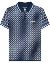Lambretta - Ss25 Geometric Big & Tall Polo Shirt /Azure) Cotton - Lyst