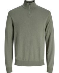 Jack & Jones - Jjeemil Knit Half Zip Noos 12189339 Vetiver - Lyst