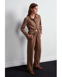 Dilvin - Brede Pijpen Pull-On Broek - Lyst