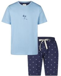 Phil & Co. Berlin - Shortama Korte Pyjama Set Lichtblauw - Lyst