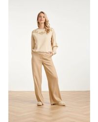 Smashed Lemon - Sweater Met Goudkleurige Borduring - Lyst