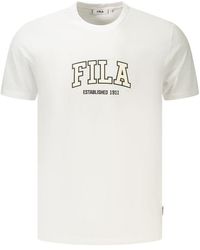 Fila - Witte Katoenen T-Shirt Voor Mannen - Lyst