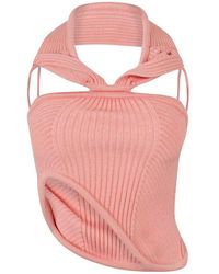 Off-White c/o Virgil Abloh - Off Geribbelde Slanke Mouwloze Haltertop - Lyst