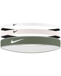 Nike - Klassieke Gemengde Flexibele Hoofdband (Set Van 3) /Wit/Groen) - Lyst