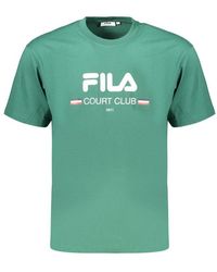 Fila - Groene Katoenen T-Shirt - Lyst