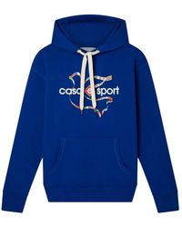 CASABLANCA - Drapeau De Collombes Printed Hoodie Cotton - Lyst