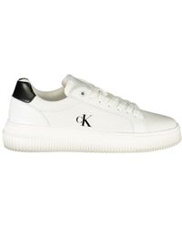 Calvin Klein - Weiße Leder Damen Sneaker - Lyst