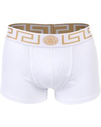 Versace - Bi-Pack Trunk Jersey Topeka Bi-Stretch Katoen Organisch Nieuwe Logo Boxer Shorts - Lyst