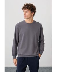 TOMMY LIFE - Plain Crew Neck Sweatshirt - Lyst