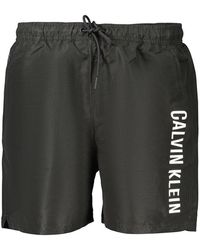 Calvin Klein - Zwarte Polyester Shorts - Lyst