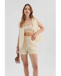 Hiccup - Striped High Waist Elastic Shorts - Lyst