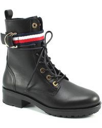 Tommy Hilfiger Ribbon Bikerboot - Zwart