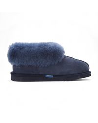 Infinity Leather - Sheepskin Suede Ankle Slip-On Bootie Winter - Lyst
