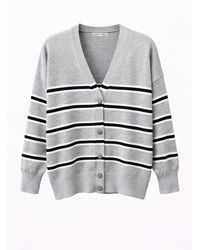MixRay - Striped V-Neck Cardigan - Lyst
