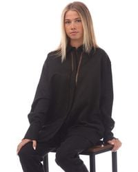 HUGO - Linnen Blend Blouse - Lyst
