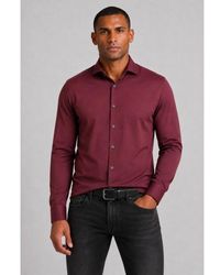 Pure - E41300-21750 332 Bordeaux Plain Overhemd - Lyst