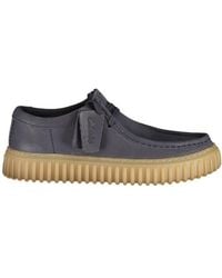 Clarks - Blauwe Leren Classic Schoen - Lyst