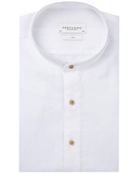 Profuomo - Overhemd Linnen Standing Collar Slim Fit - Lyst