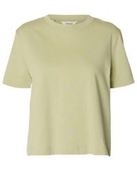 SELECTED - Slfessential Ss Boxy Tee Noos 16087919 Lint - Lyst