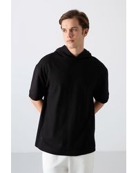 TOMMY LIFE - Oversized Hooded Short-Sleeve T-Shirt - Lyst