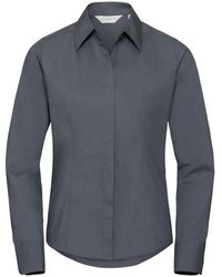 Russell - Collection Ladies/ Long Sleeve Poly-Cotton Easy Care Fitted Poplin Shirt (Convoy) - Lyst