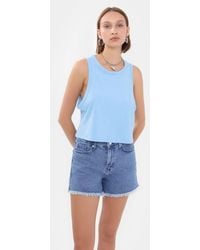Hiccup - Sleeveless Round Neck Solid Crop Top - Lyst