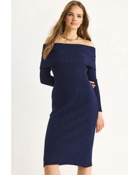 Bianco Lucci - Ribbed Midi Dress - Lyst