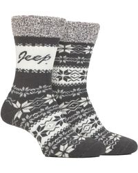 Jeep - 2 Pairs Ladies Thermal Patterned Fairisle Socks Warm Winter - Lyst