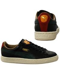 PUMA - Basket Mmq Lace Up Leather Textile Trainers 355551 02 B73A Leather (Archived) - Lyst