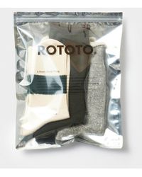 RoToTo Organic Cotton Special Trio Sock - White