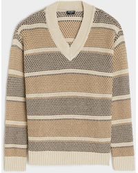Todd Synder X Champion - Textured Linen V-neck Sweater - Lyst