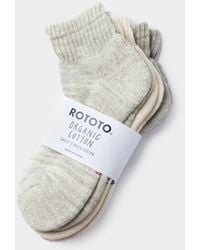 RoToTo - Organic Daily 3 Pack Ankle Socks - Lyst