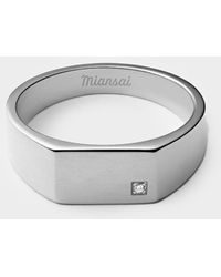 Miansai - Geo Signet Diamond Ring Diamond - Lyst