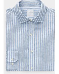 Todd Synder X Champion - Banker Stripe Linen Spread Collar Dress Shirt - Lyst