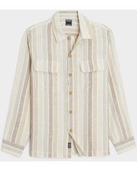 Todd Synder X Champion - Tonal Stripe Linen Shirt Jacket In Cream - Lyst