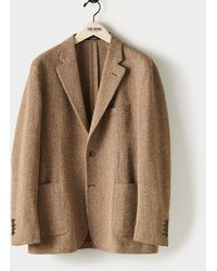 Todd Snyder Wool Italian Donegal Twill Balmacaan Coat in Brown for 