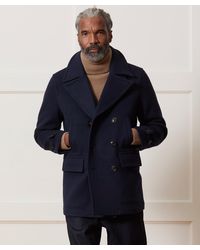 Todd Snyder Corduroy Peacoat in Black for Men | Lyst