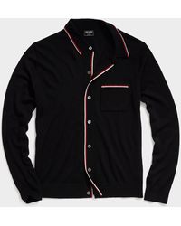 Todd Synder X Champion - Long Sleeve Merino Tipped Full Placket Polo - Lyst