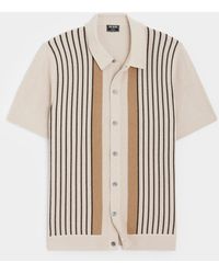 Todd Synder X Champion - Vertical Stripe Full-placket Polo - Lyst